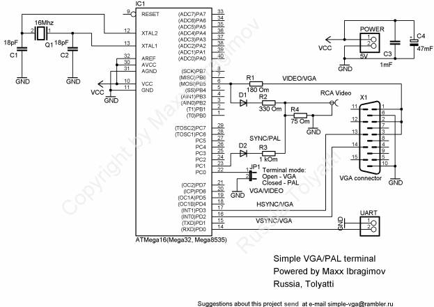 vgavideo adapter circuit schematic