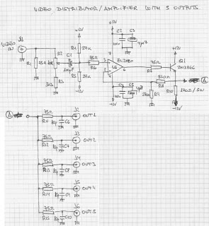 video distibution amplifier with five
