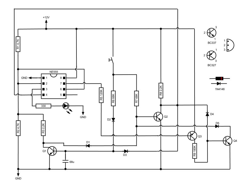 Simple Momentary Switch with 555 circuit