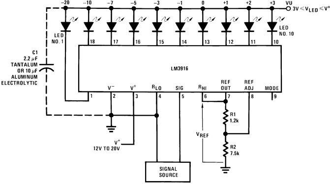 audio How to make LED bar graphs to measure intensity circuit