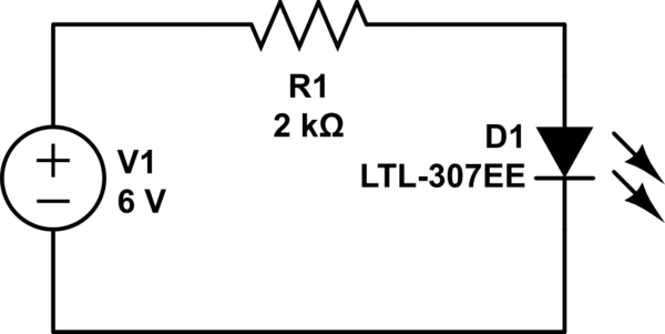 led Calculate expected voltage around a resistor circuit