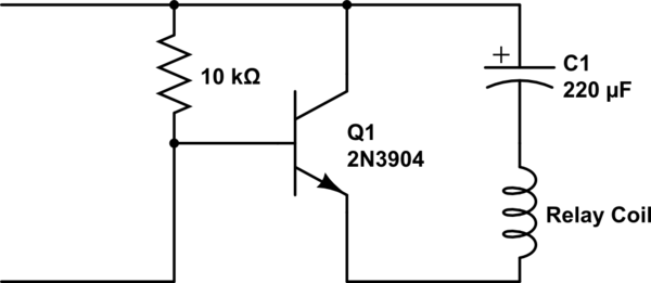 transistors Mystery circuit latching relay control with transitor  capacitor why doesnt it work circuit