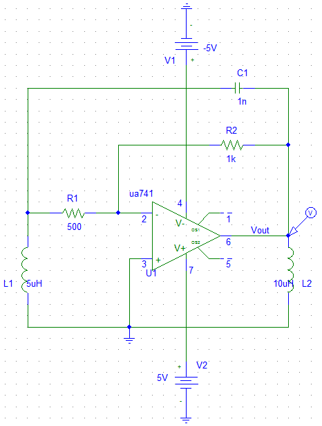 Op Amp based Hartley oscillator circuit