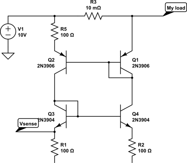 Transistor current mirror circuit