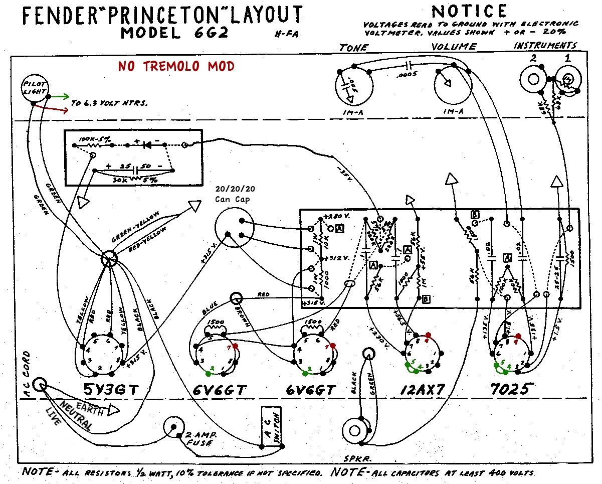 6G2 amp volume and tone play up on one input only circuit