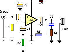 8 watts audio amplifier circuit