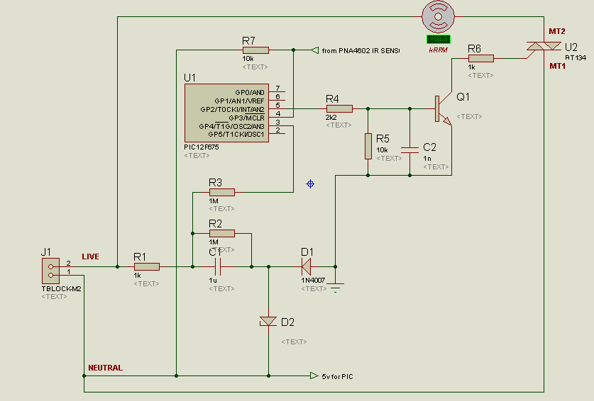 Microcontroller-based: Electric fan switching relay or triac
