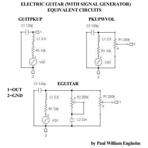 Electric Guitar Pickup SPICE Model (w/Sig. Gen.)