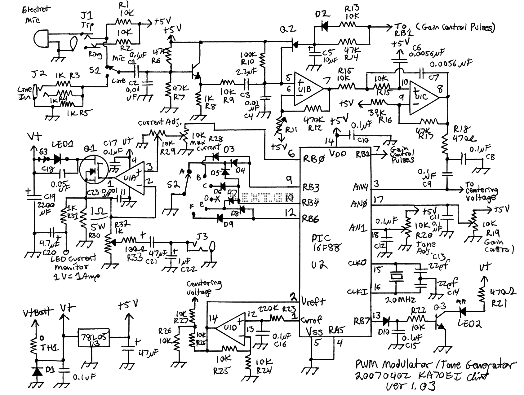 LED pulse width modulator circuit