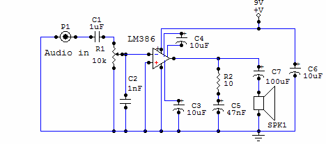 1Watt audio amplifier circuit