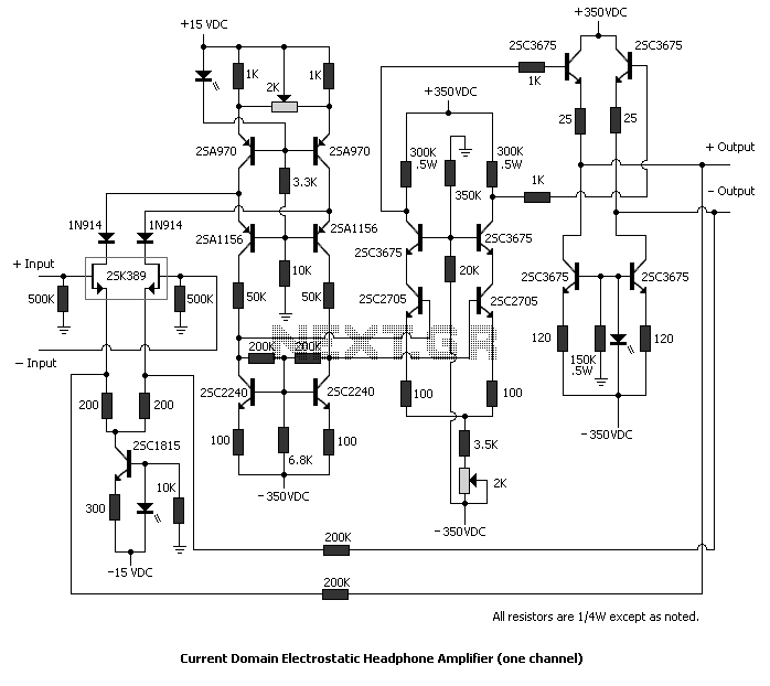 Headphone electrostatic JFET Amplifier