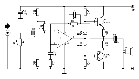 Headphone Amplifier LM741