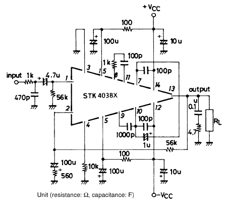 60 watt audio amplifier circuit