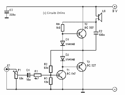 250mW audio Amplifier circuit