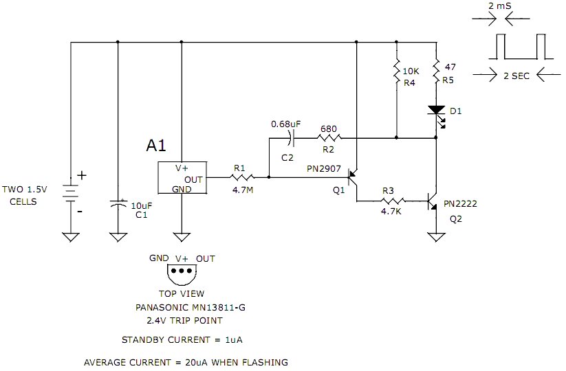 3v low battery voltage flasher