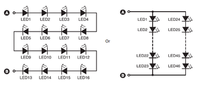16 led46 led circuit combination circuit