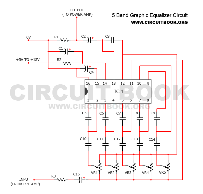 5 band graphic equalizer circuit