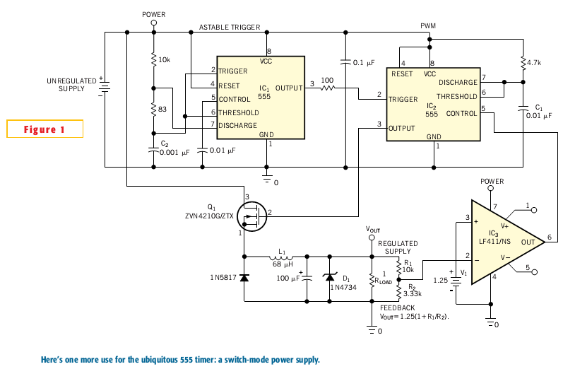 555 Timer As A Switch-Mode Power Supply circuit