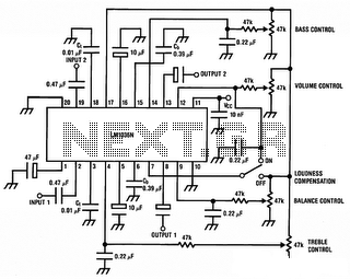 Bass treble tone control circuit