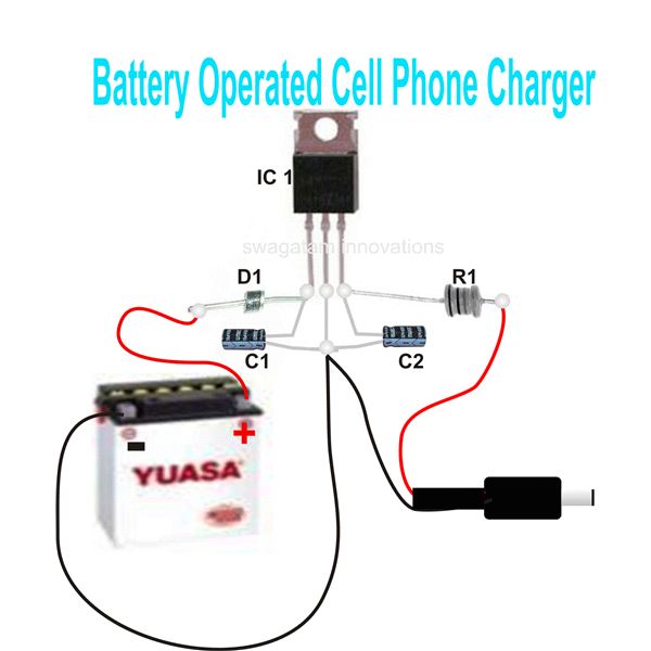 how to make simple dc to dc cell phone – Circuit Schematic