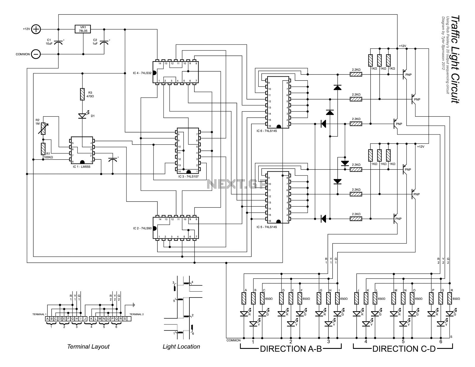 to the circuit schematic