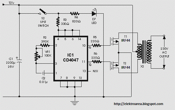 irf44 mosfet based on 100 watt circuit