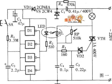 LED Lamp Dimmer Circuit Schematic Diagram circuit