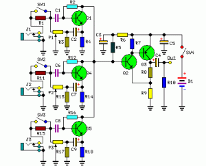 3 channel audio mixer circuit