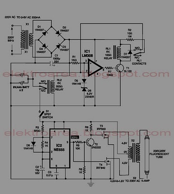 neon emergency light battery schematic