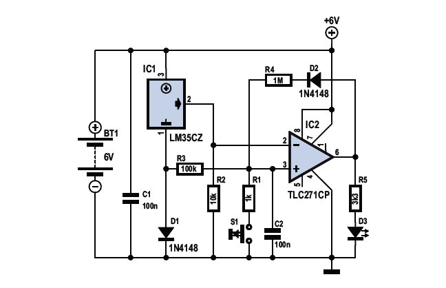 Audio Schematic Frost Detector Temperature Sensor circuit