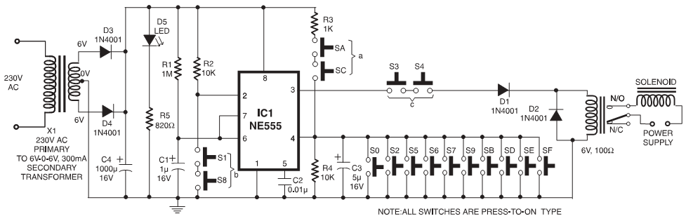 simple low cost digital code lock
