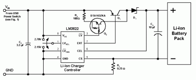 usb powered lithium ion battery charger circuit