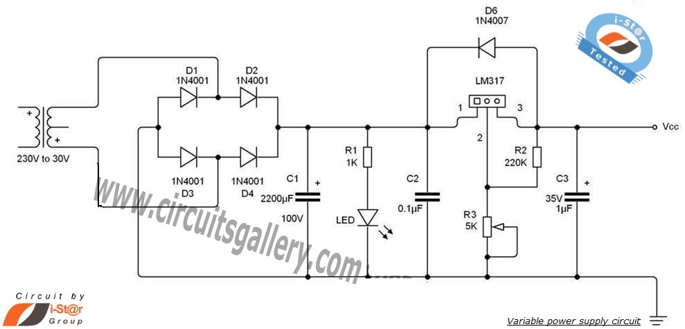 variable dc power supply schematic
