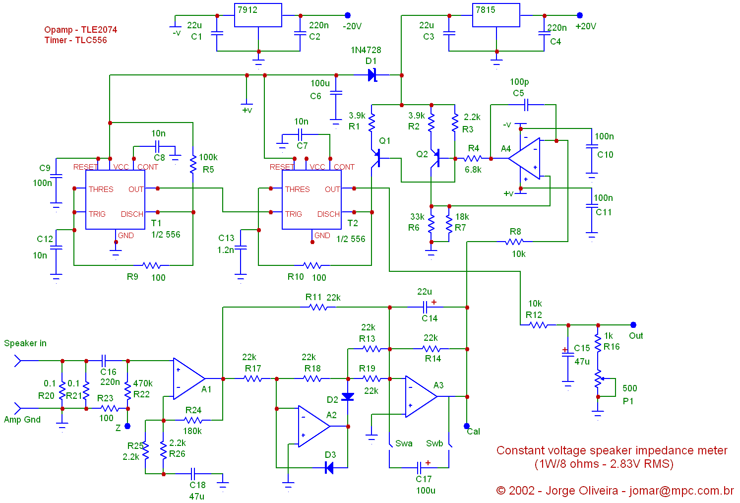 Constant Voltage Speaker Measurement Circuit