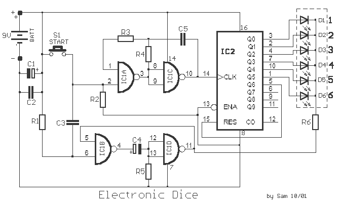 LED Dice II circuit