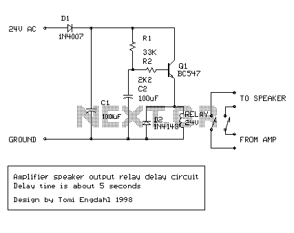 amplifier delay output relay circuit