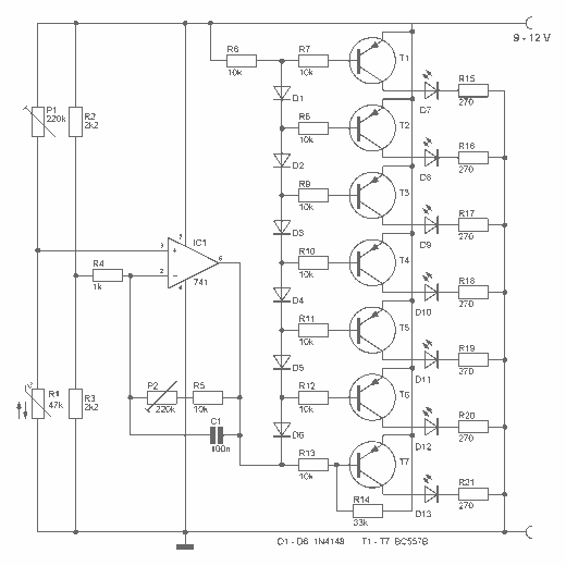 LED Digital Thermometer schematic circuit