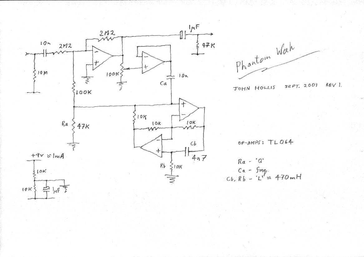 Phantom Wah for guitarists circuit