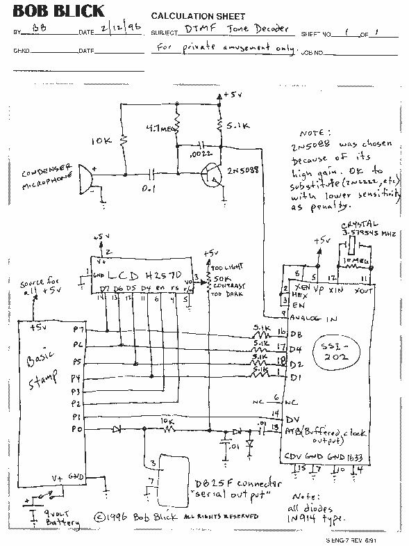 DTMF Tone Decoder circuit
