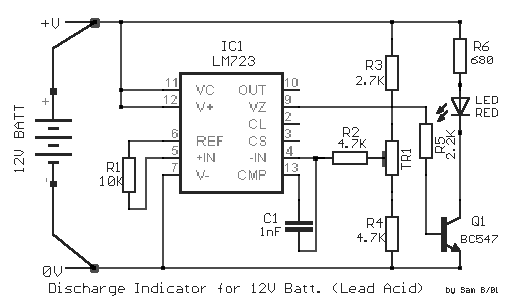 12V Lead Acid Battery Discharge Indicator