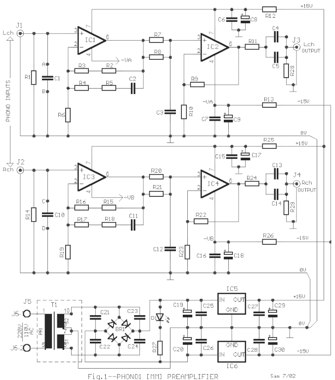 Hi-Fi Phono Preamplifier with RIAA Specification circuit