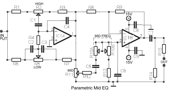 Middle Frequency Equalizer with Parametric Feature