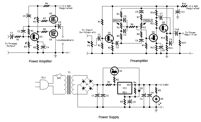 Mini Audio Amplifier with MOSFET Technology circuit