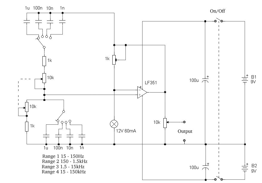 Op-Amp-Based Wien Bridge Oscillator circuit