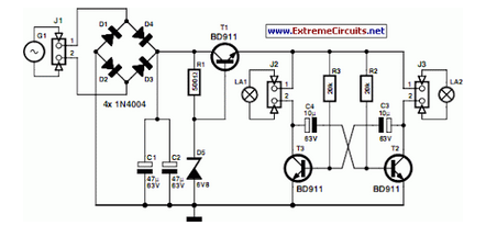 LED Bike Light Circuit Project circuit