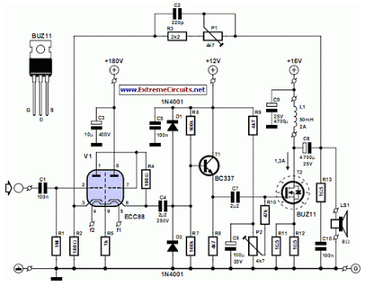 Simple Hybrid Audio Amplifier circuit