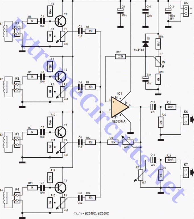 Electric Guitar Preamp Mixer and Line Driver