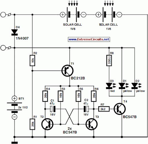 High-intensity LED Warning Flasher circuit