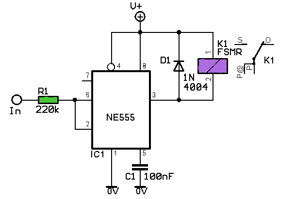 Voltage Controlled Switch using 555 Timer circuit