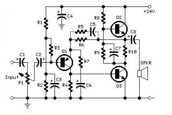 3w 5w audio amplifier circuit schematic circuit